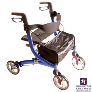 Andadera Rollator aluminio 4 ruedas Euro Style color Azul