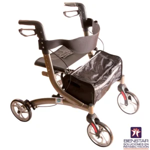 Andadera Rollator aluminio 4 ruedas Euro Style color Gris