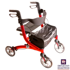 Andadera Rollator aluminio 4 ruedas Euro Style color Rojo